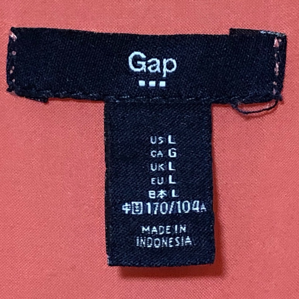Gap Blouse Size Large Peach Roll up Sleeves V Neck - Picture 4 of 11
